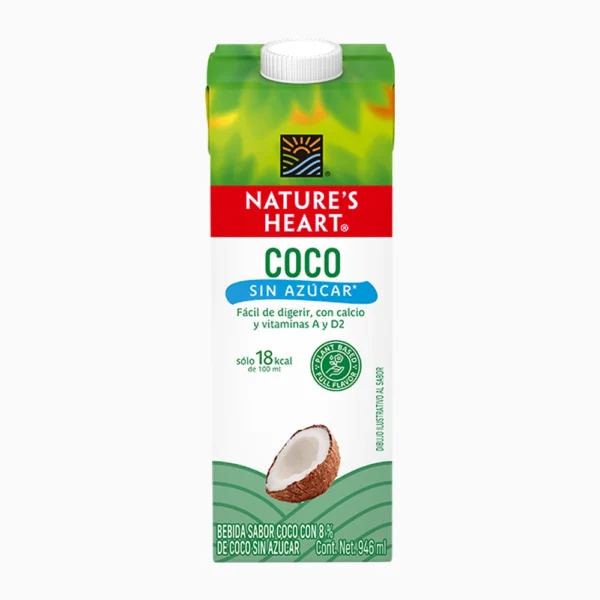 BEBIDA DE COCO SIN AZUCAR NATURE'S HEART 946ML