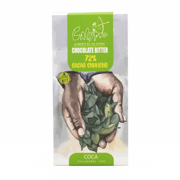 CHOCOLATE BITTER 72% CACAO CHUNCHO COCA CALYPSO 50GR