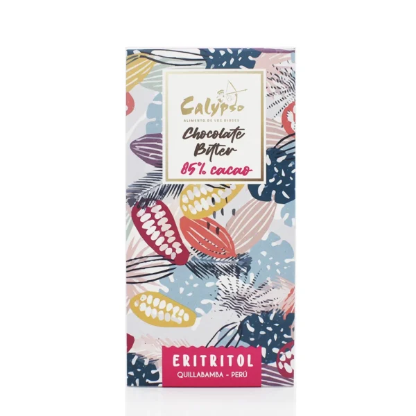 CHOCOLATE BITTER 85% CACACO ERITRITOL CALYPSO 50GR