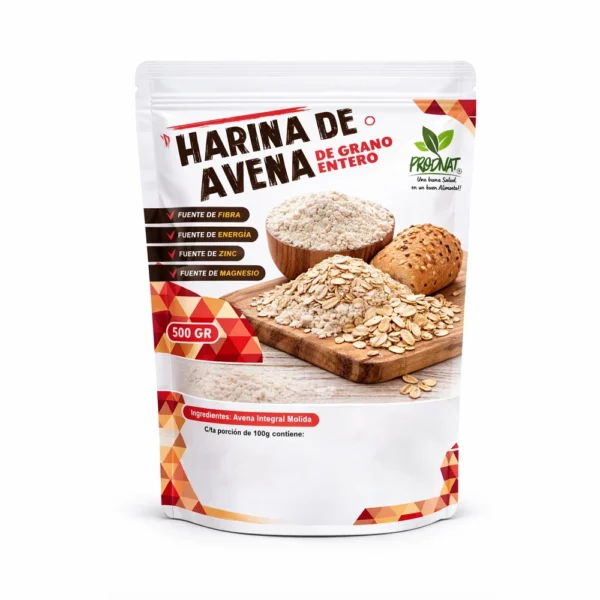 HARINA DE AVENA DE GRANO ENTERO PRODNAT 500GR