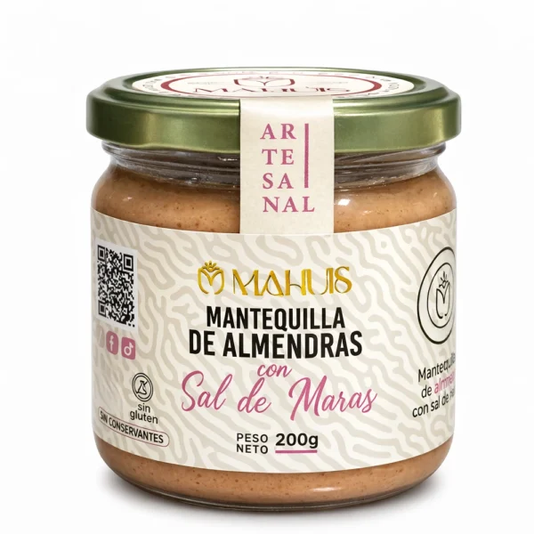 MANTEQUILLA DE ALMENDRAS CON SAL DE MARAS MAHUIS 200GR
