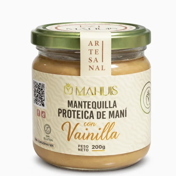 MANTEQUILLA PROTEICA DE MANI CON VAINILLA MAHUIS 200GR