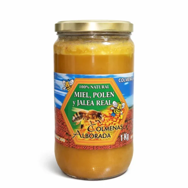 MIEL POLEN Y JALEA REAL COLMENAS ALBORADA 1000GR