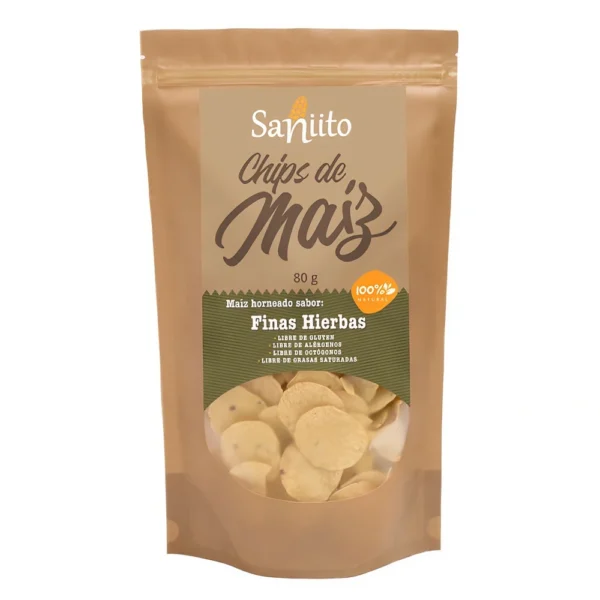 NACHITOS DE MAIZ FINAS HIERBAS SANIITO 80GR