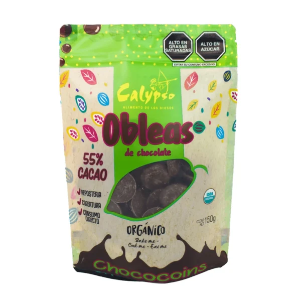 OBLEAS DE CHOCOLATE 55% CACAO CALYPSO 150GR