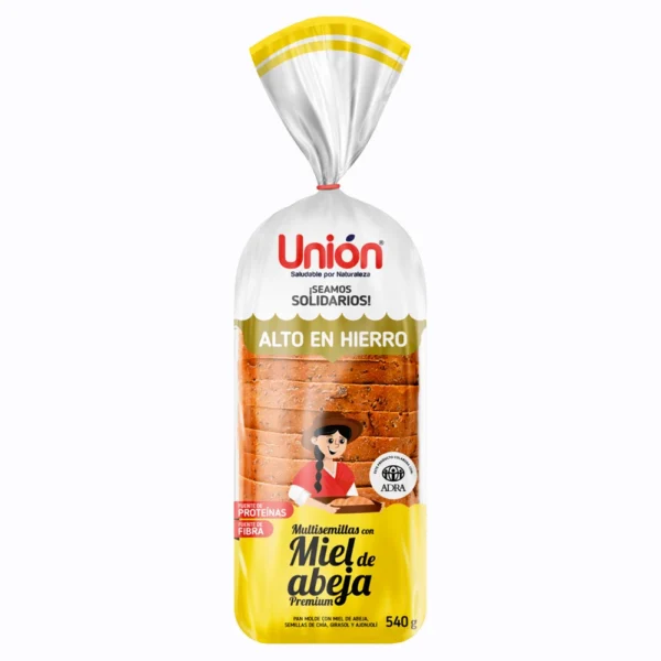 PAN MULTISEMILLAS CON MIEL DE ABEJA UNION 540GR