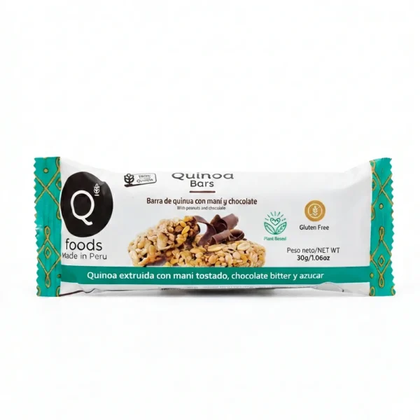 QUINOA BARS PASAS Y COBERTURA CHOCOLATE FOODS 30GR